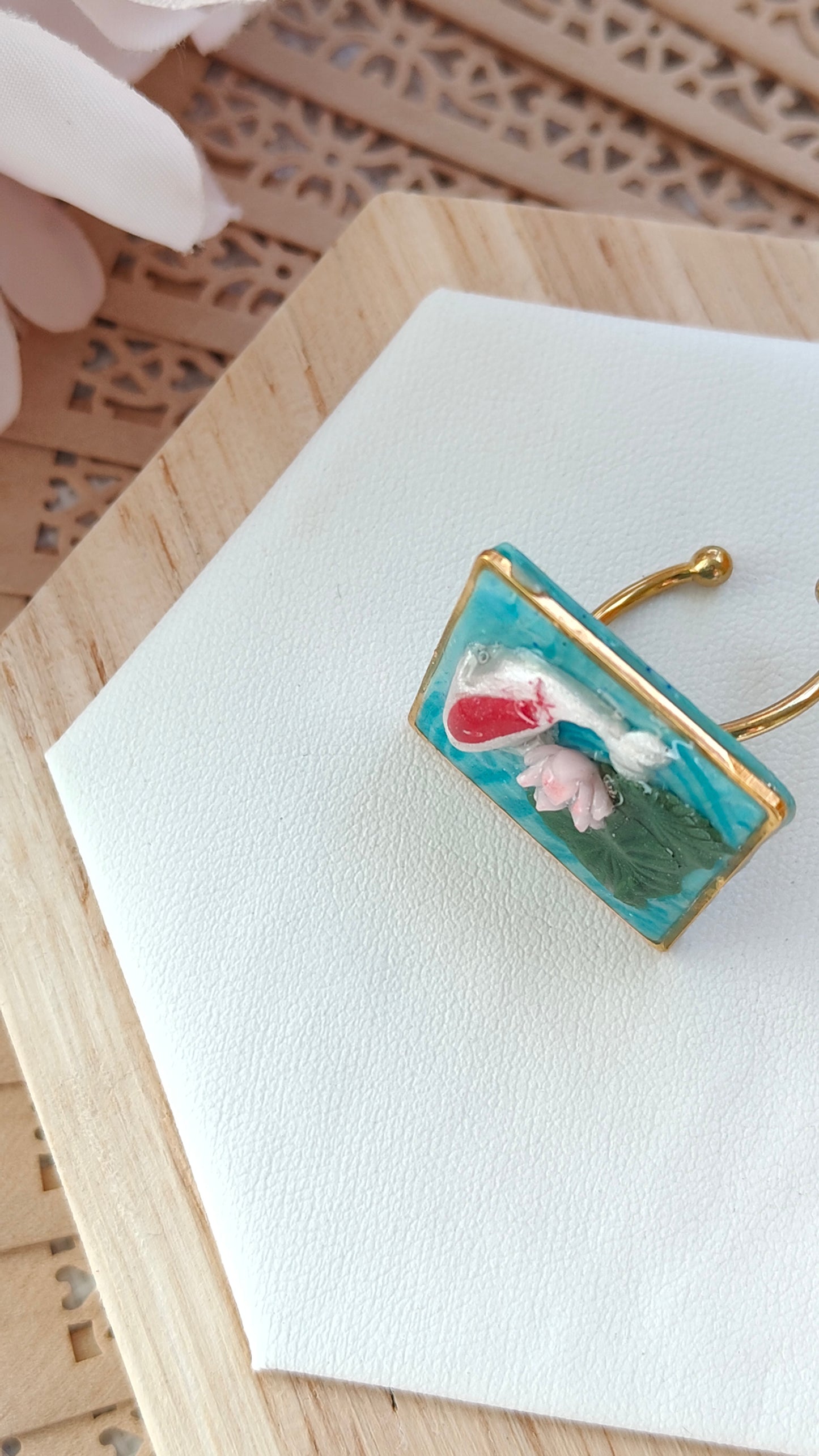 Anello Quadrato Koi "Shikaku no Un" (Fortuna Quadrata)