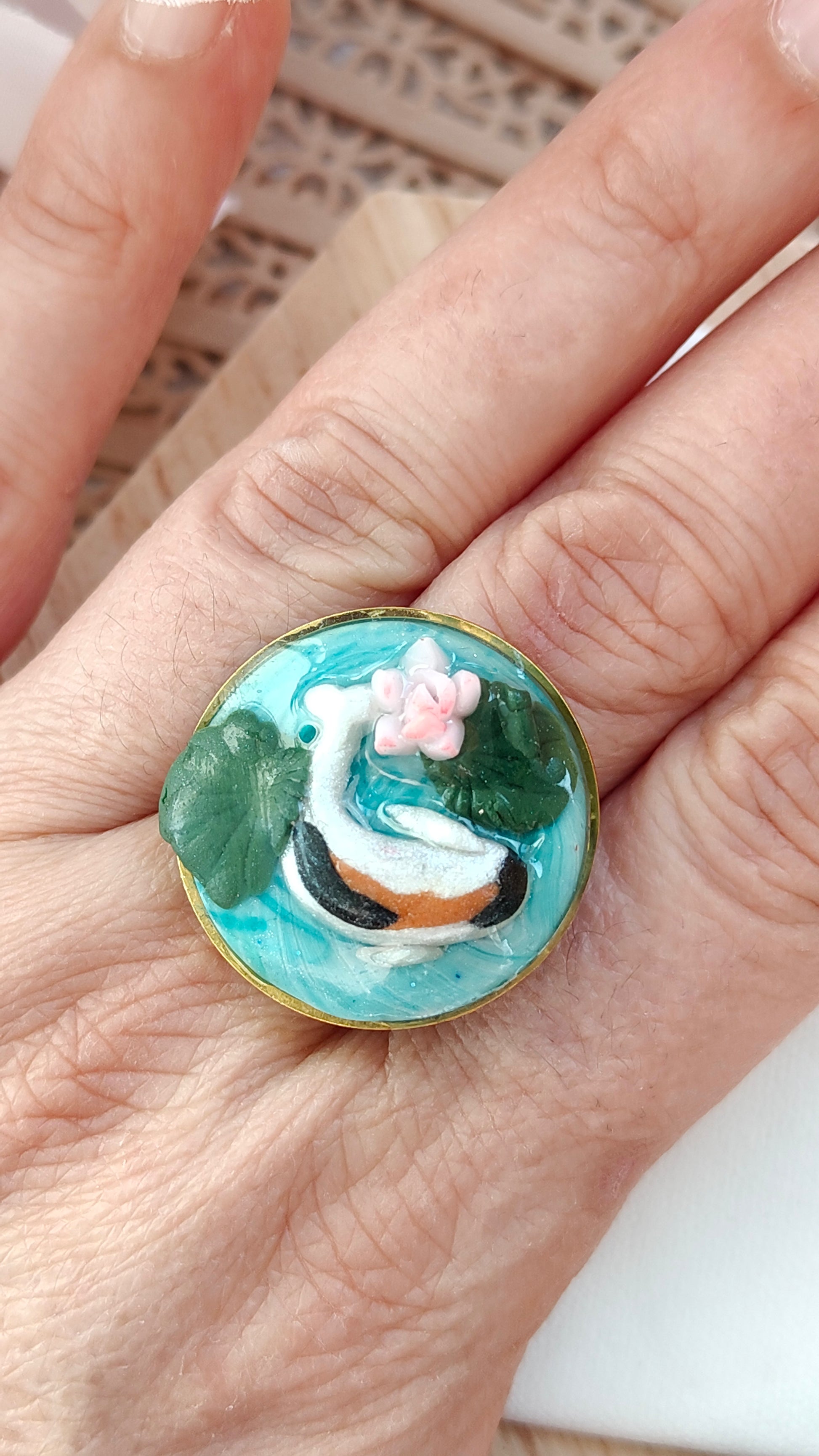 Anello Tondo carpe Koi "En no Inochi" (Cerchio della Vita)