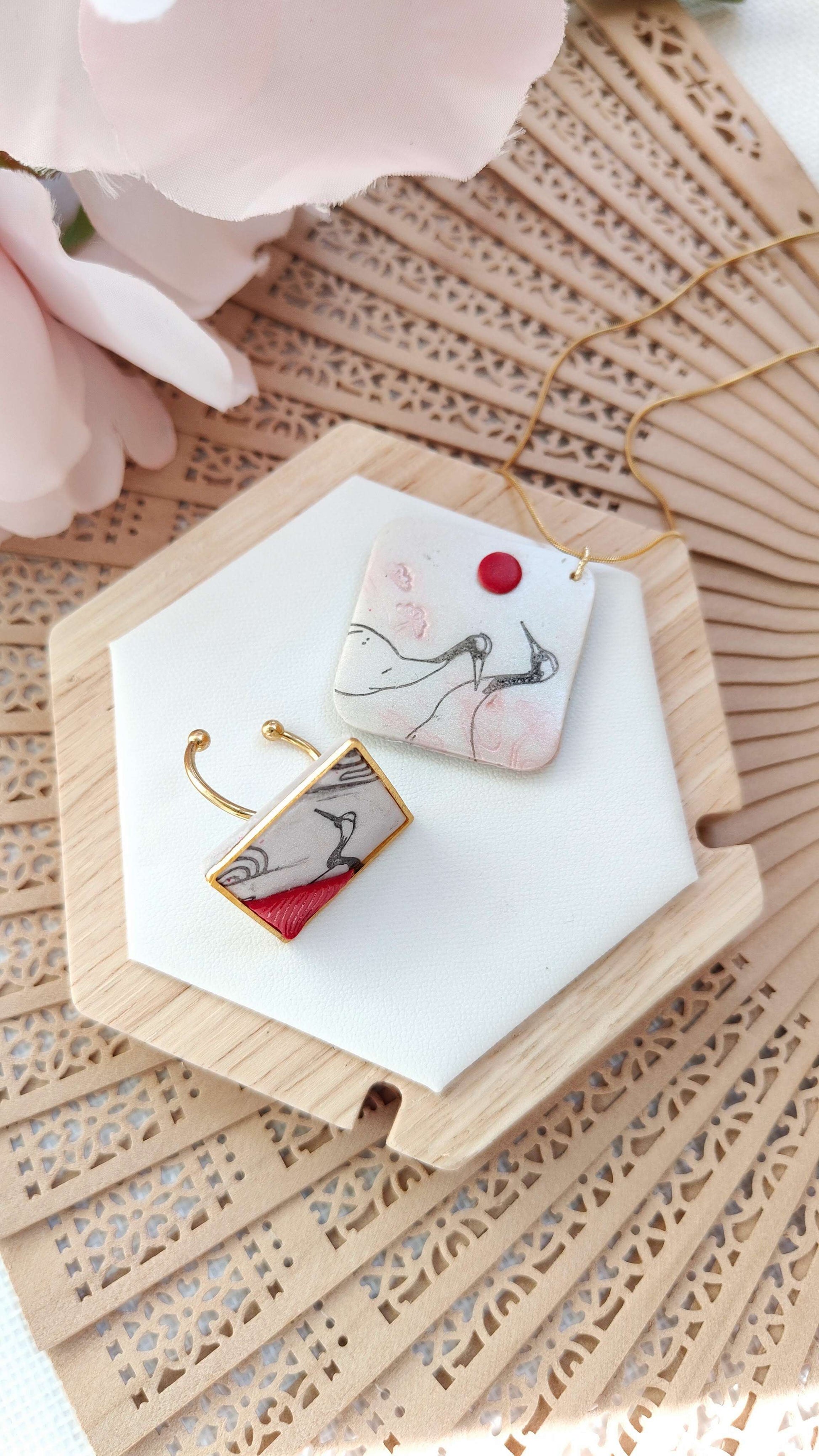 Collana Japanese Tsuru Square | I Love Japan