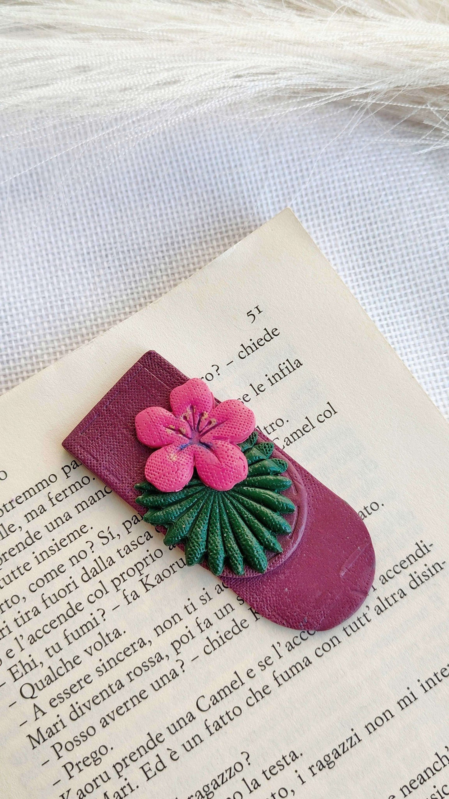Collezione Boho Chic | Segnalibri gioiello | Hibiscus Fucsia