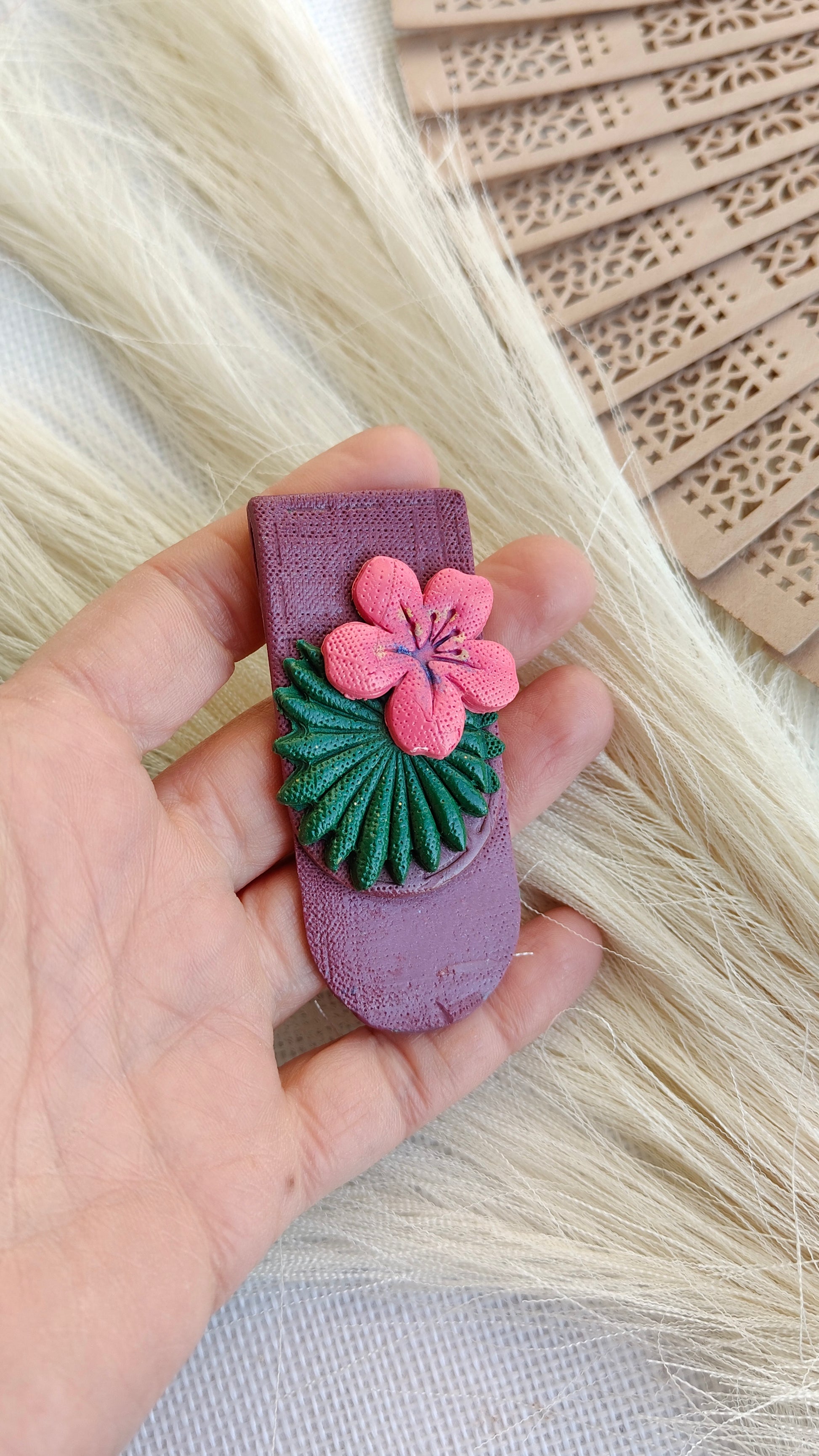 Collezione Boho Chic | Segnalibri gioiello | Hibiscus Fucsia