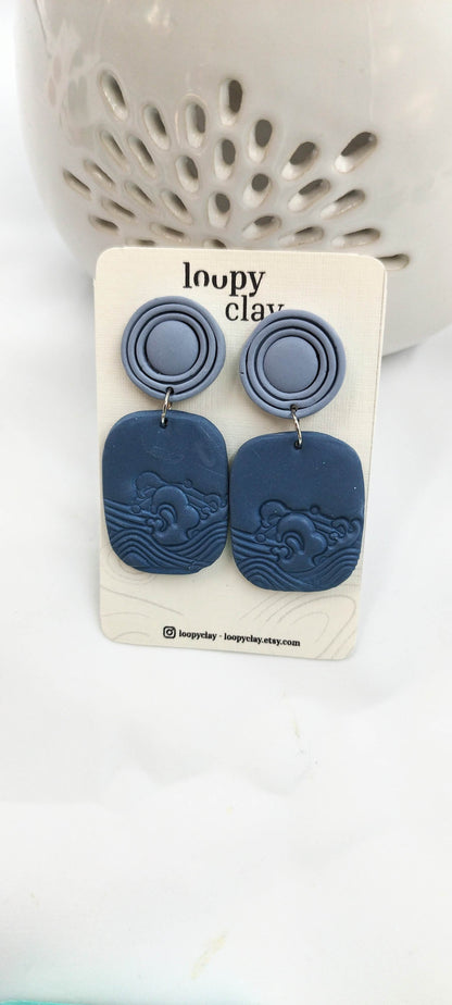 Orecchini pendenti etnici onde del mare