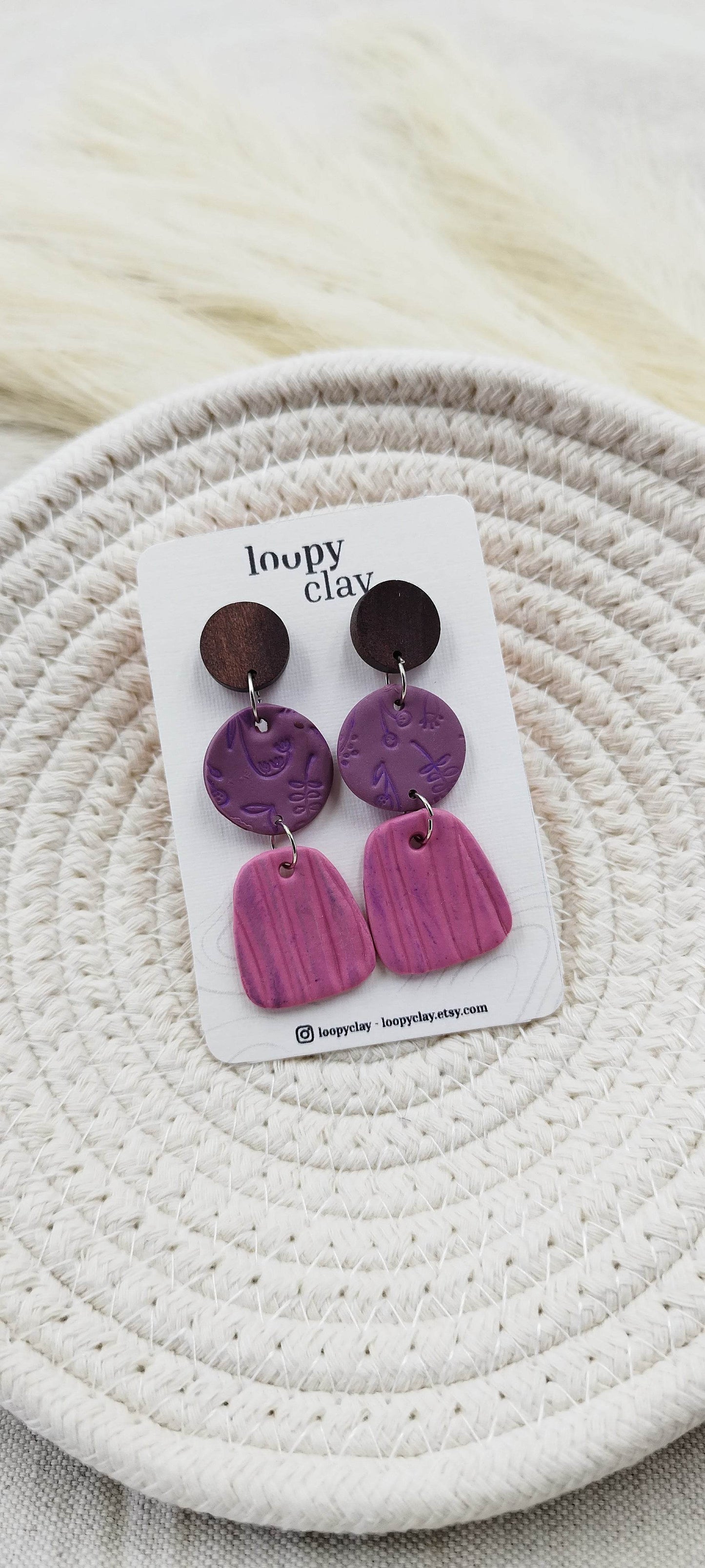 Orecchini Pendenti etnici - Loopy Clay