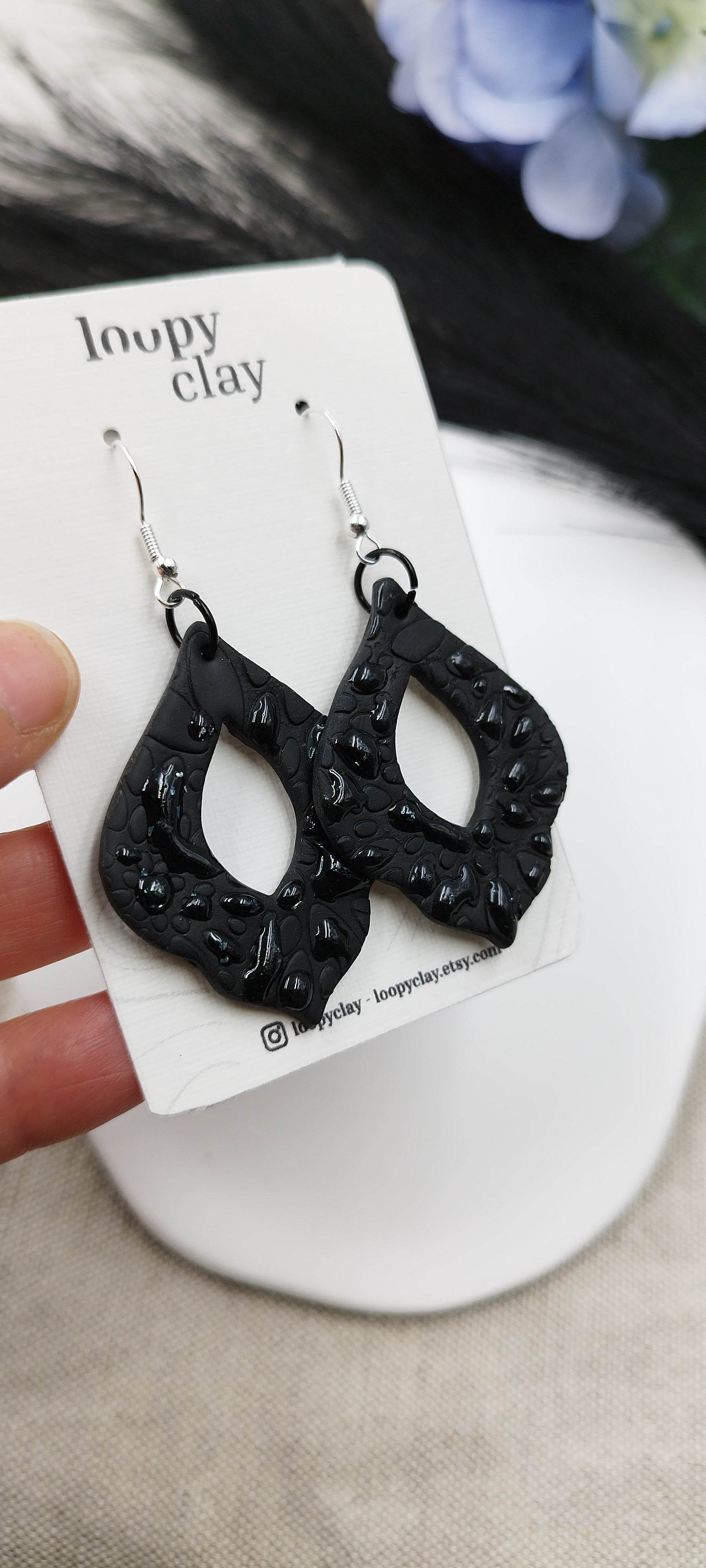 Orecchini stile vintage bagliori notturni - Loopy Clay