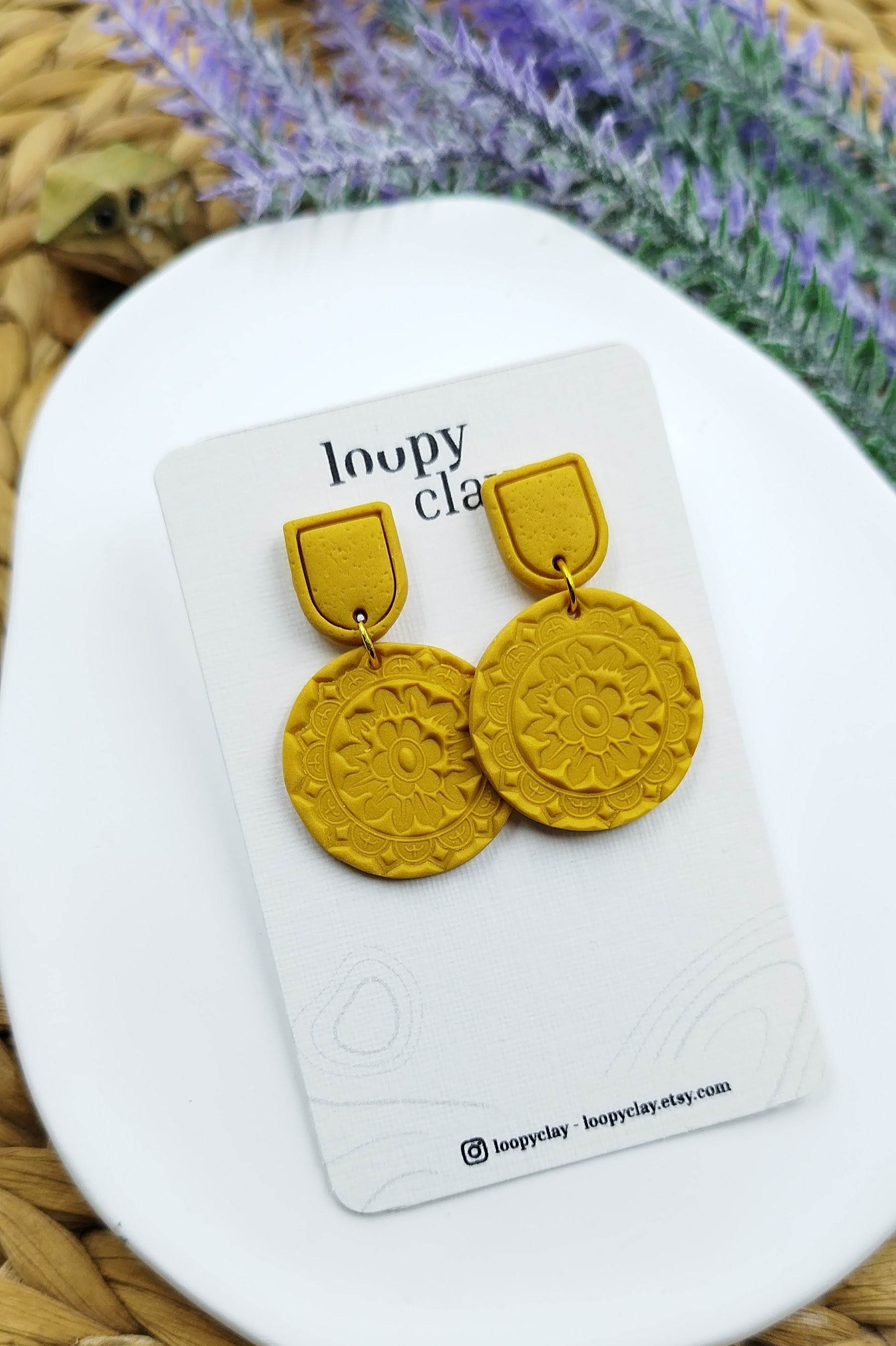 Orecchini Pendenti etnici eleganti e leggeri - Loopy Clay