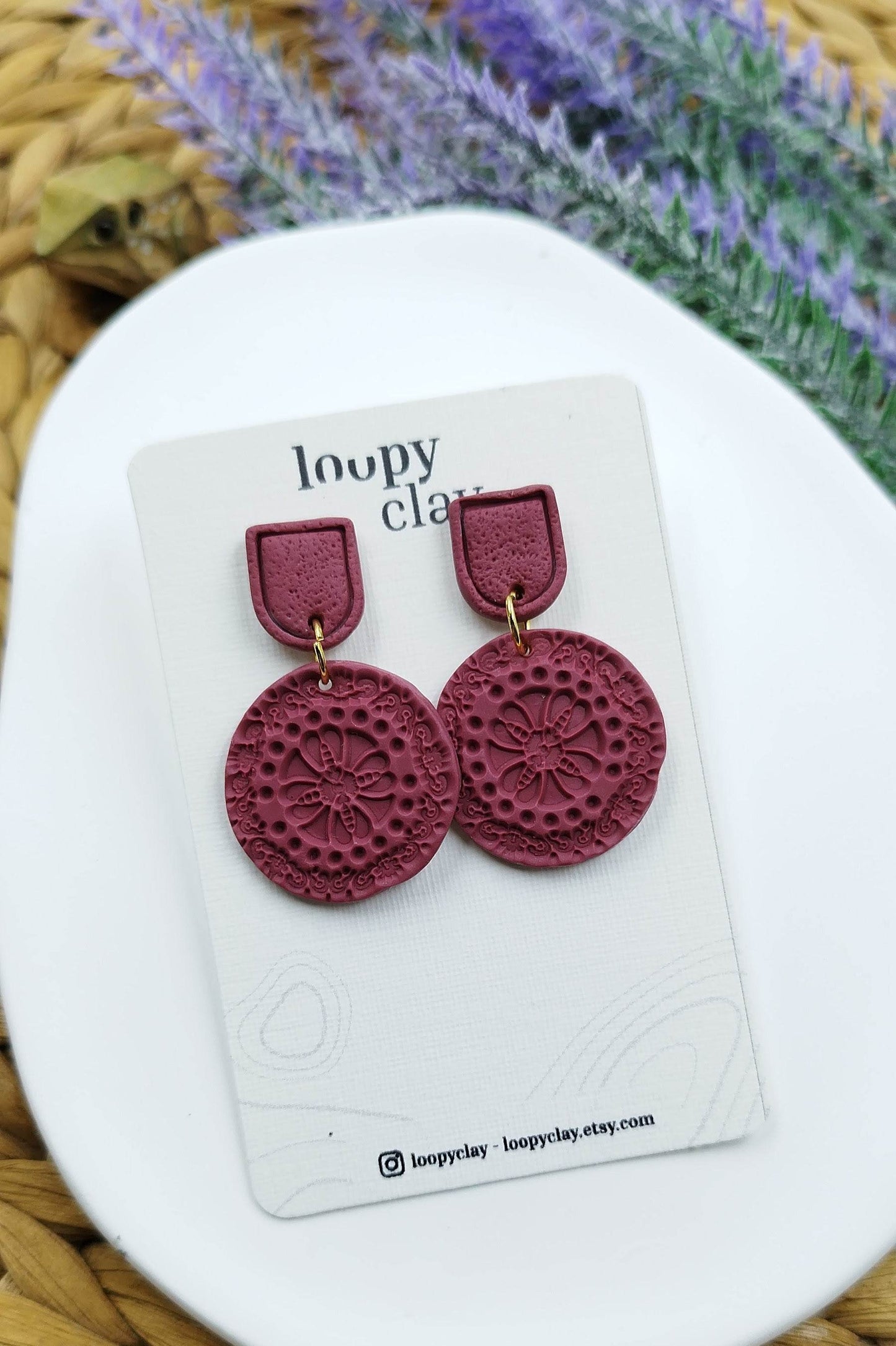 Orecchini Pendenti etnici eleganti e leggeri - Loopy Clay