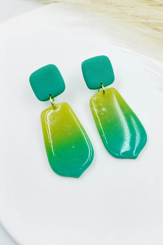 Orecchini pendenti sfumature turchesi - Loopy Clay