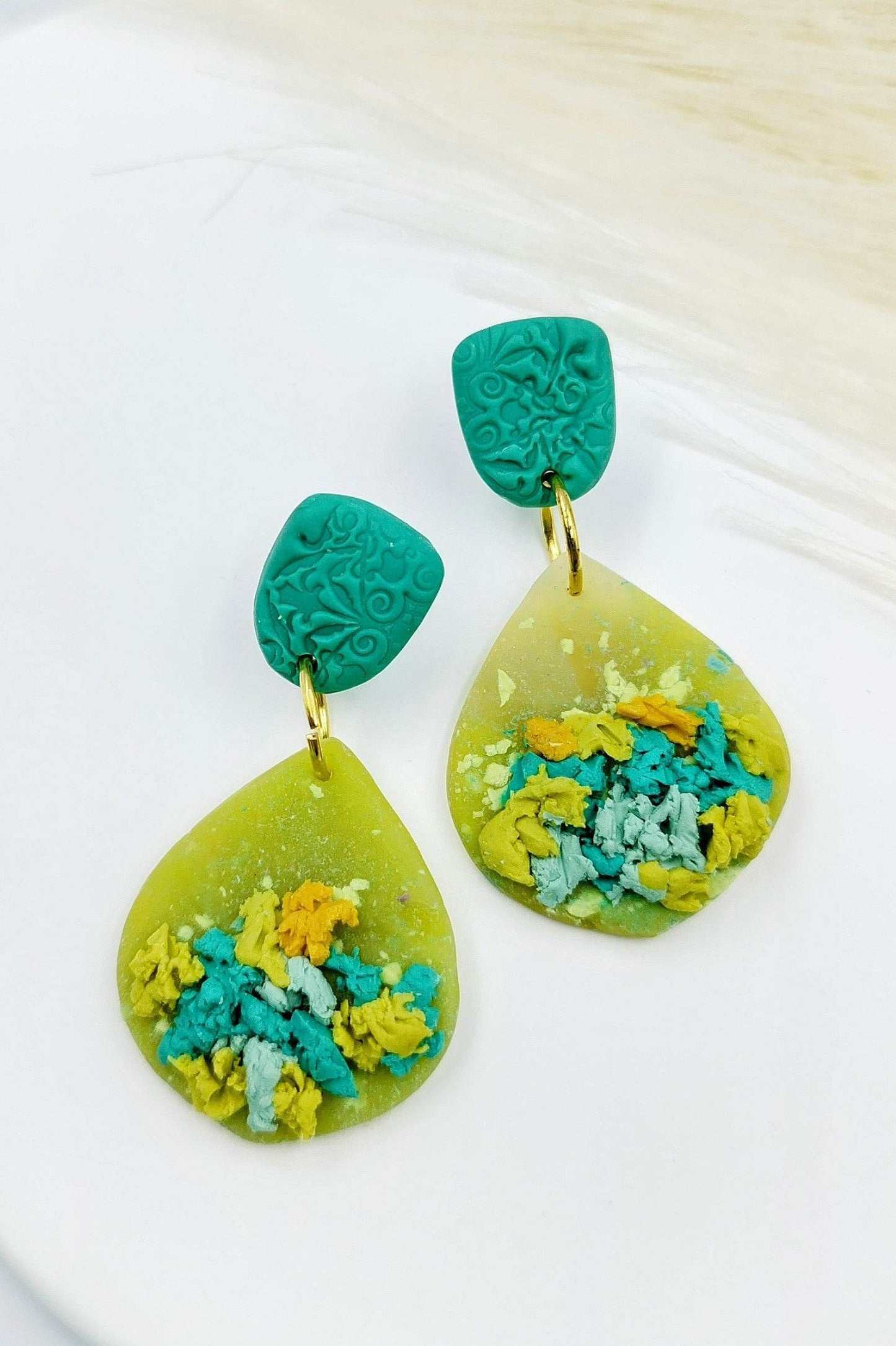 Orecchini Pendenti fondo del mare astratto - Loopy Clay