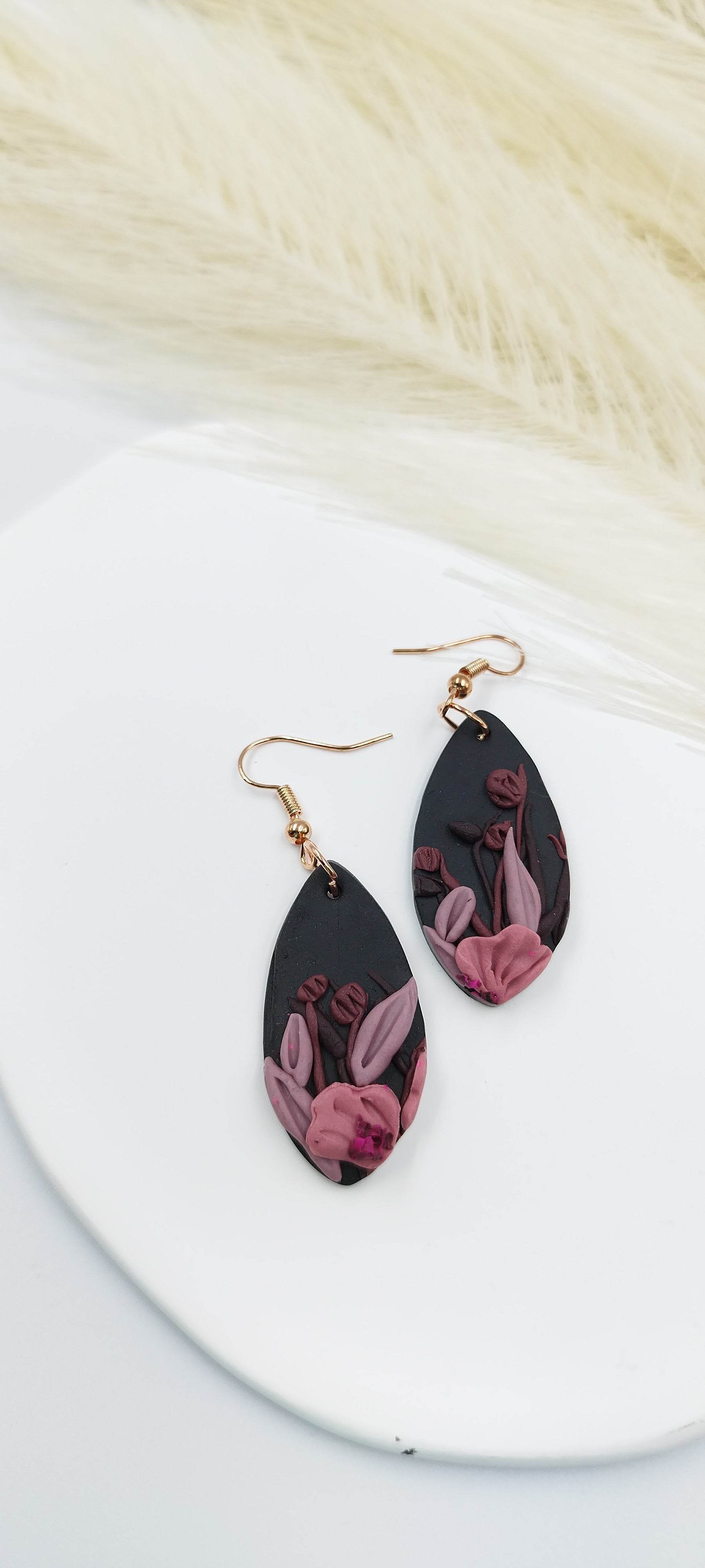 Orecchini Pendenti fiori notturni - Loopy Clay