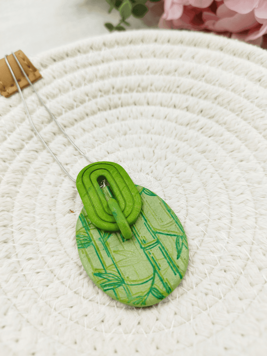 Collana design stile etnico - motivo bambu - Loopy Clay
