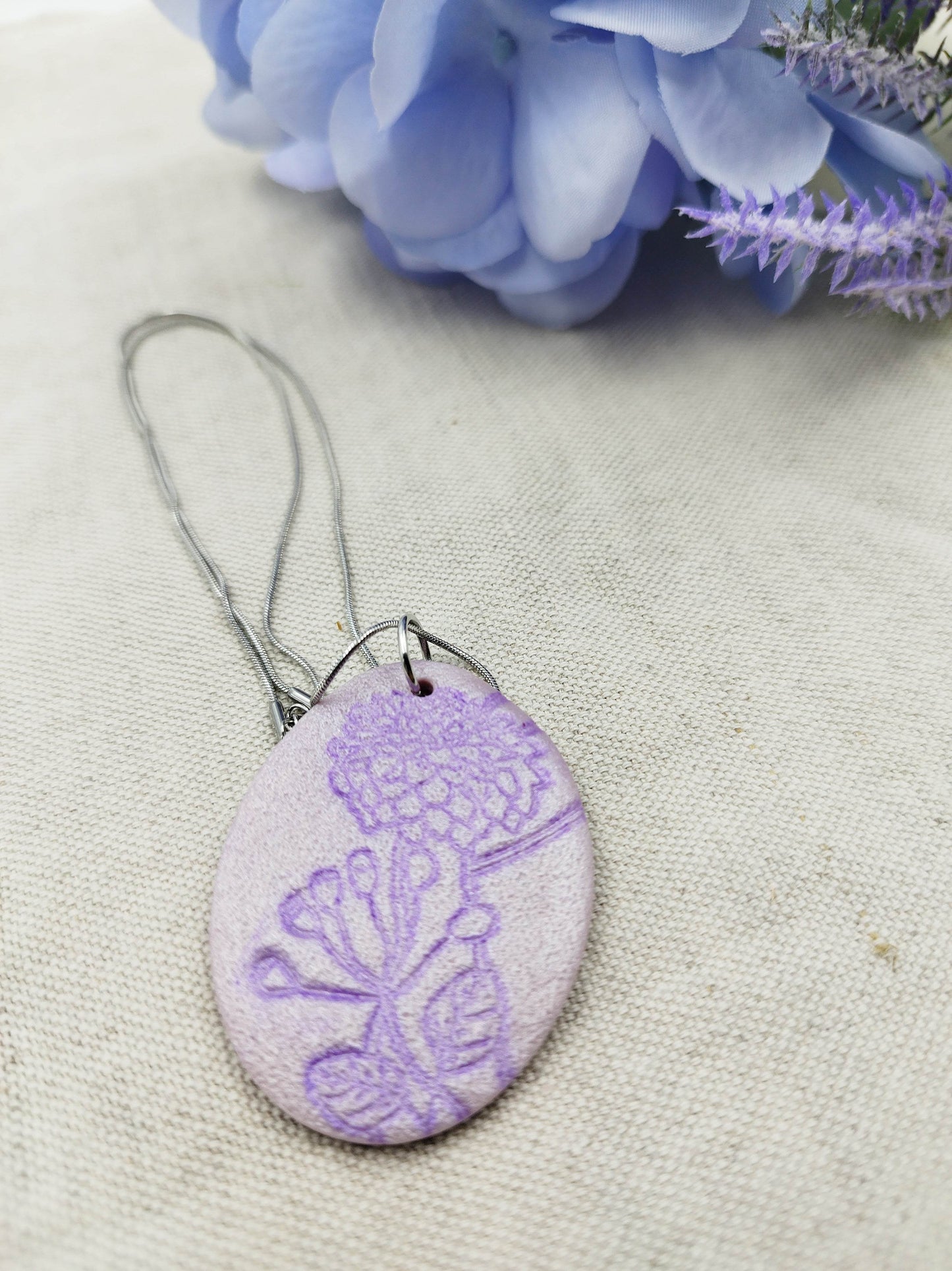 Collana con Ciondolo lilla - Dalia Elegante - Loopy Clay