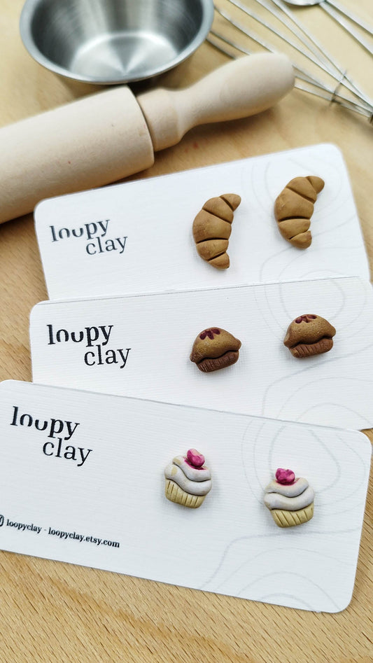 Orecchini piccoli: breakfast collections (I) - Loopy Clay