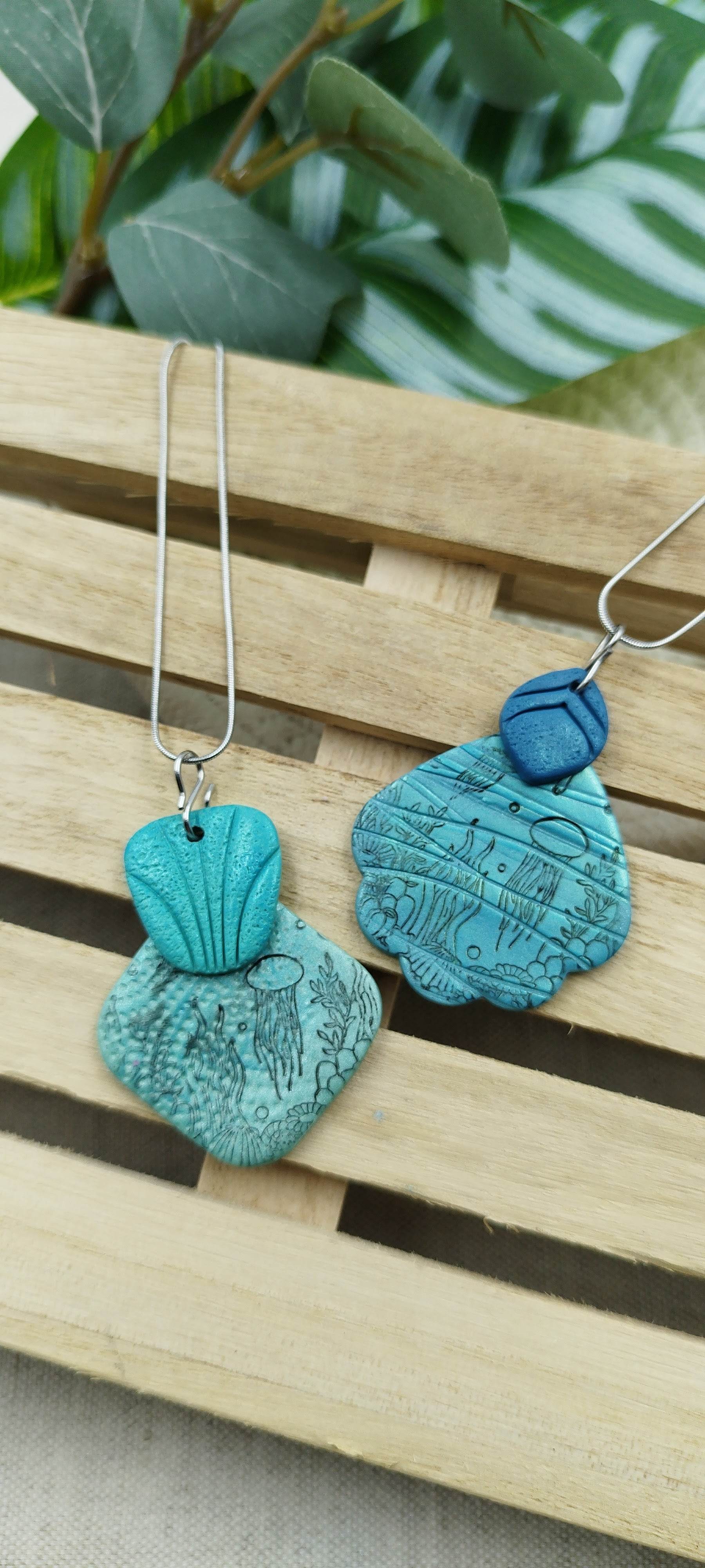 Collana con Ciondolo conchiglie - tema marino - Loopy Clay
