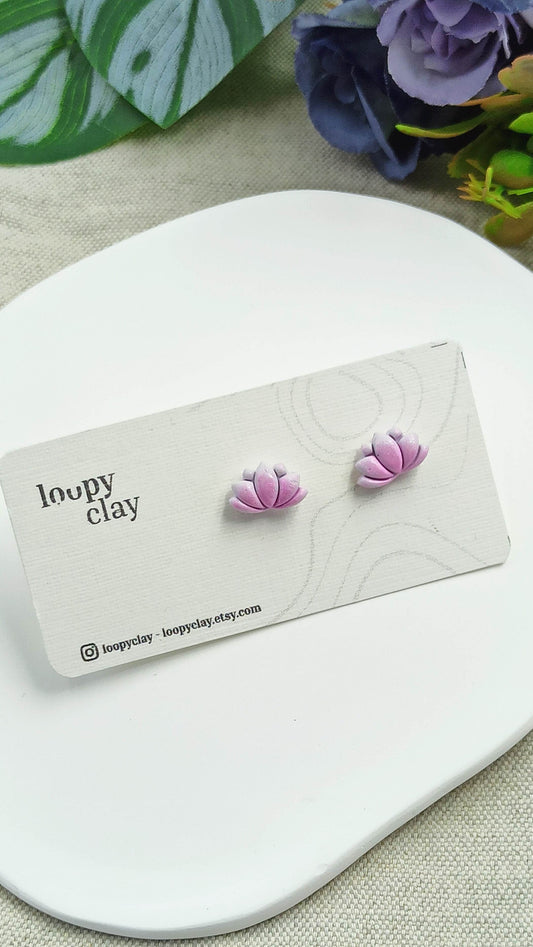 Orecchini mini ninfee - eleganza orientale - Loopy Clay