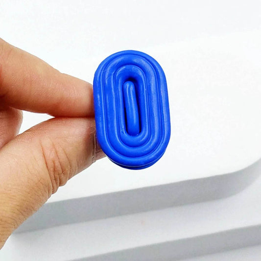 anello regolabile design blu elettrico - Loopy Clay