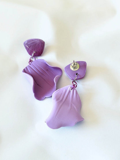 Orecchini eleganti petalo di fiore bicolore