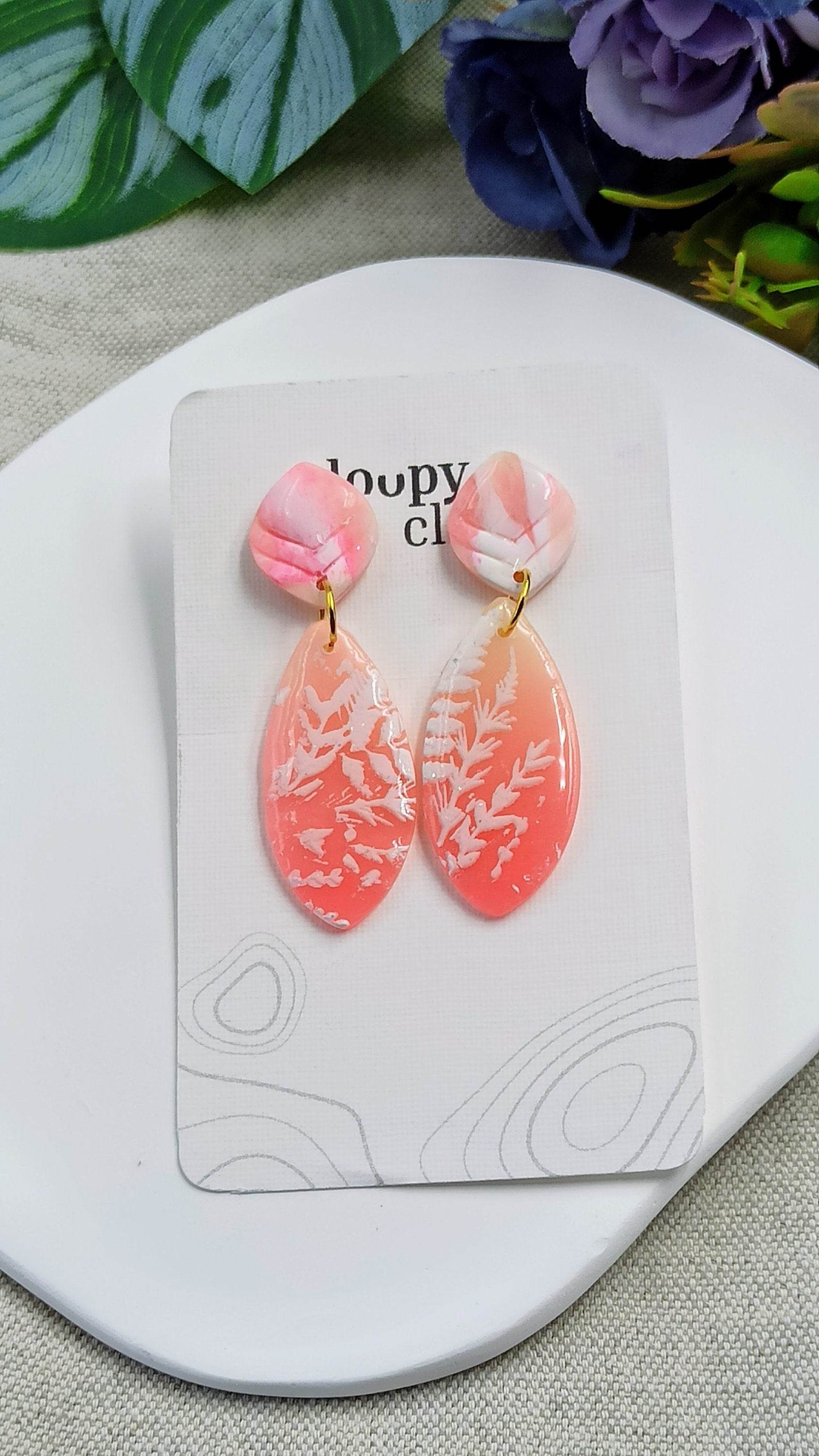 Orecchini pendenti effetto vetro - Loopy Clay