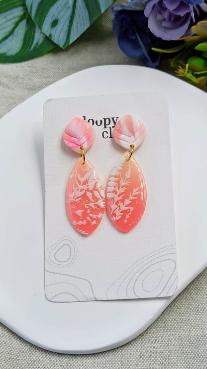 Orecchini pendenti effetto vetro