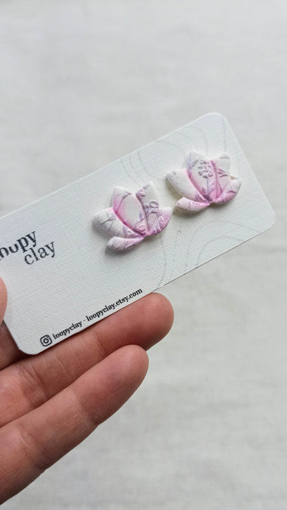 Collezione Floreale | Orecchini "Loto Zen" bianco e lilla