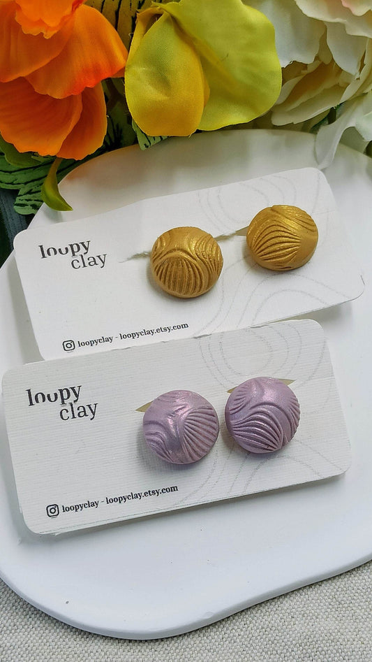 Orecchini a Clip bombati effetto perlato - Loopy Clay