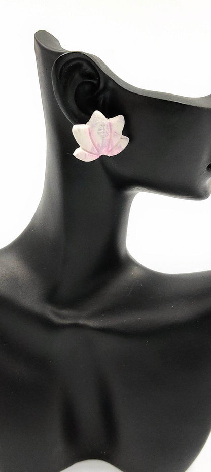 Collezione Floreale | Orecchini "Loto Zen" bianco e lilla