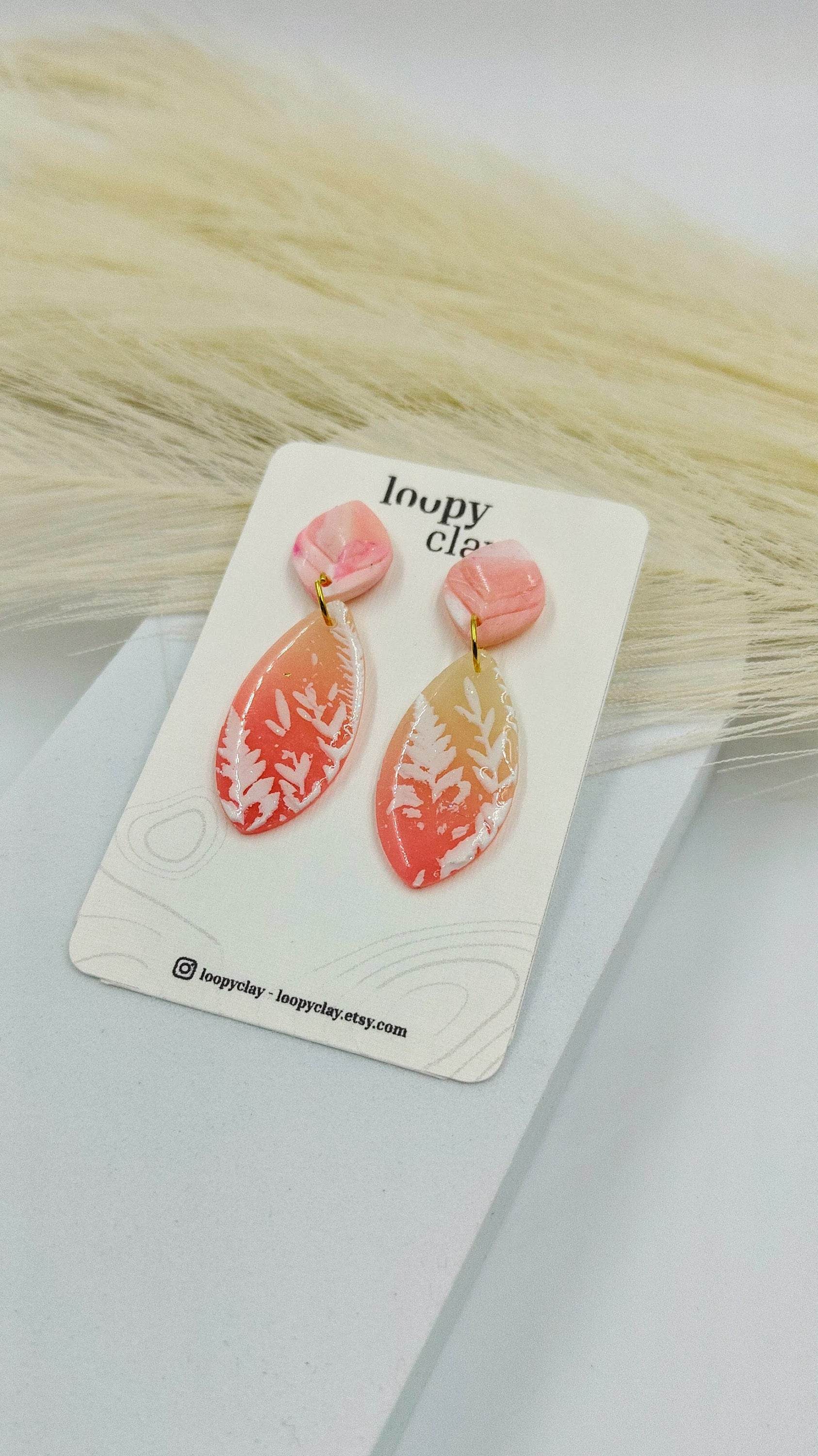 Orecchini pendenti effetto vetro - Loopy Clay