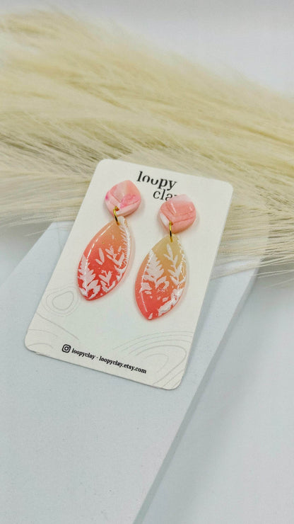 Orecchini pendenti effetto vetro