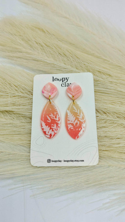 Orecchini pendenti effetto vetro