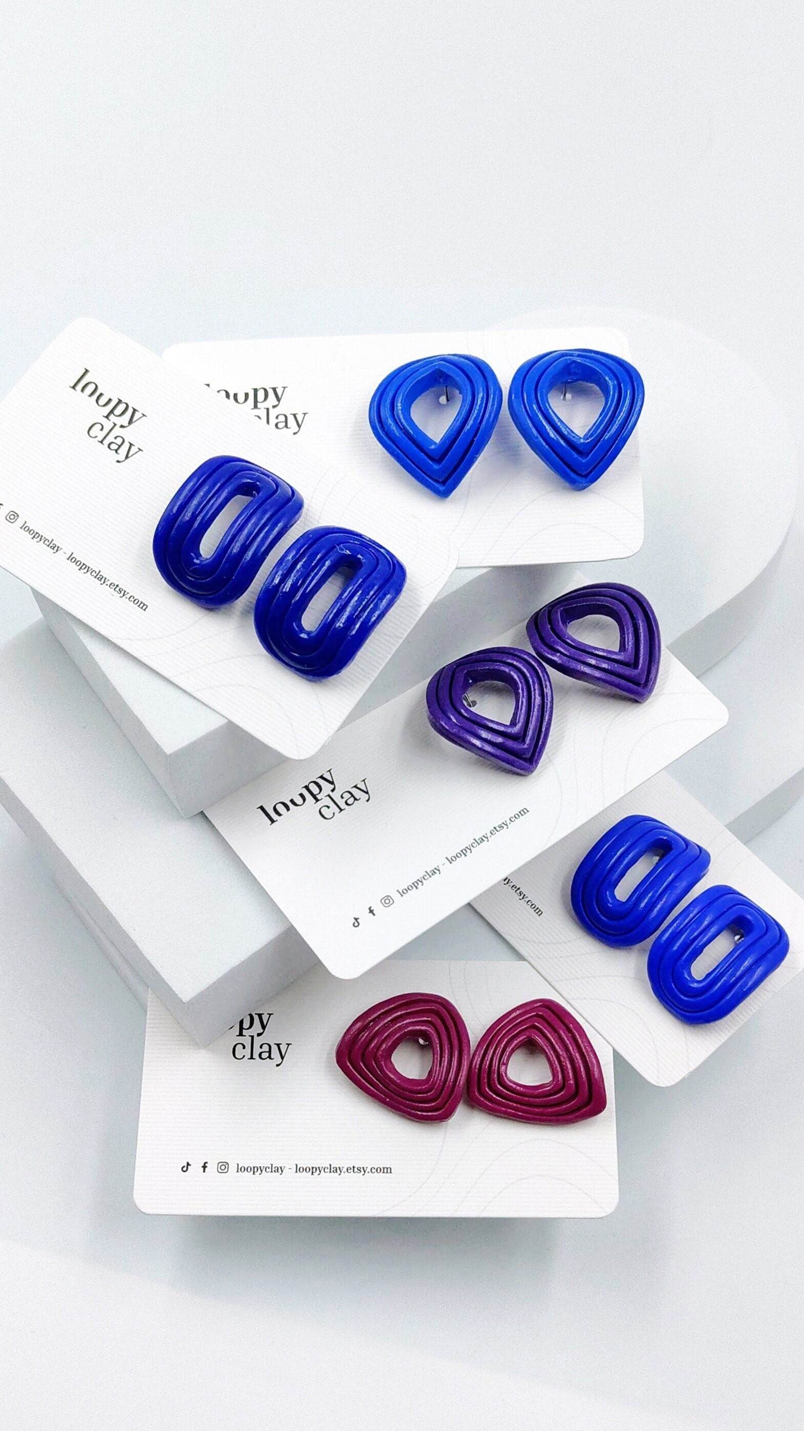 Orecchini moderni Huggies Fluo - Loopy Clay