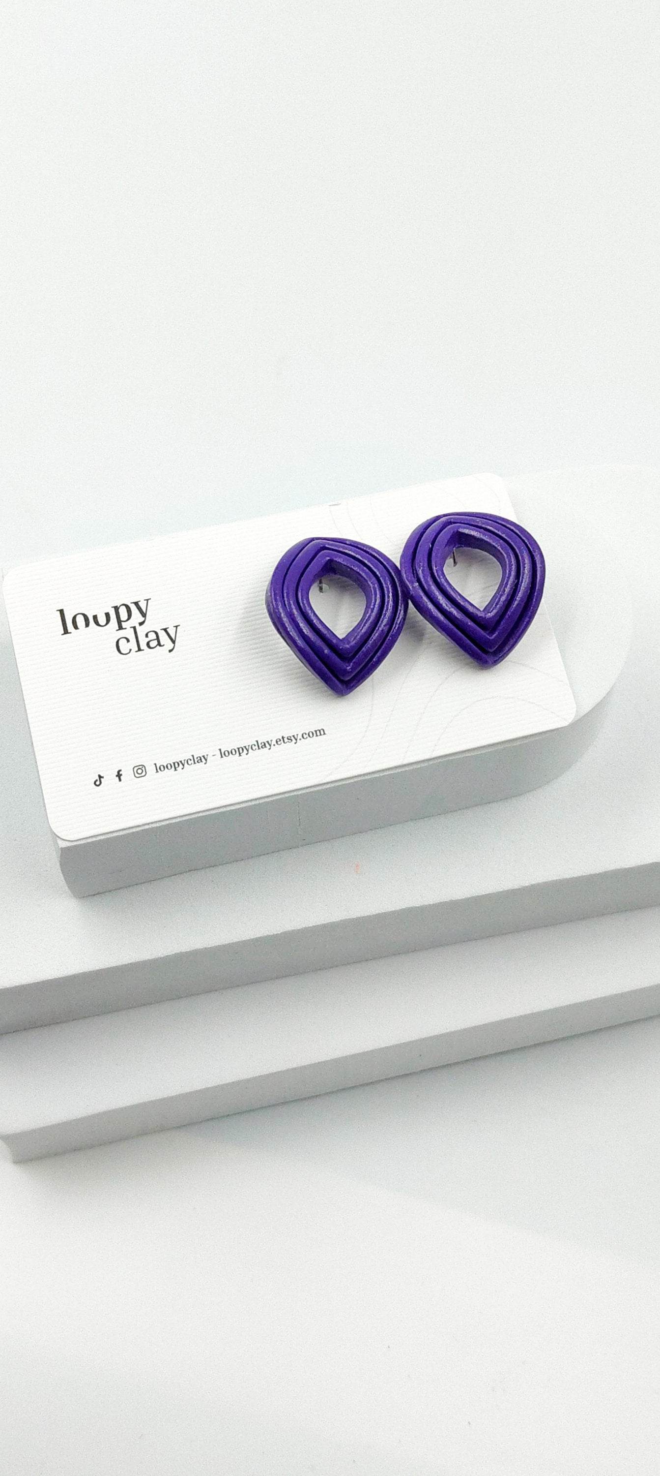 Orecchini moderni Huggies Fluo - Loopy Clay