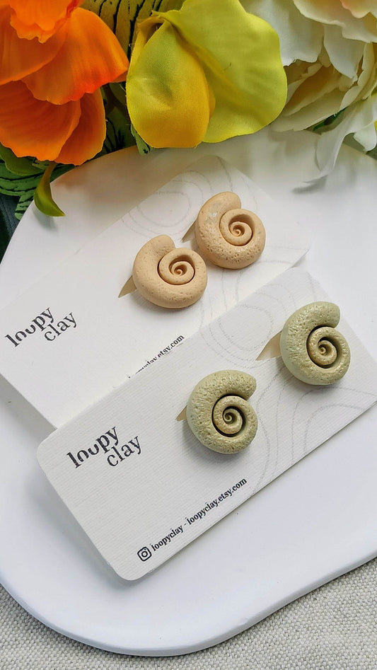 Orecchini a clip Conchiglia - Loopy Clay