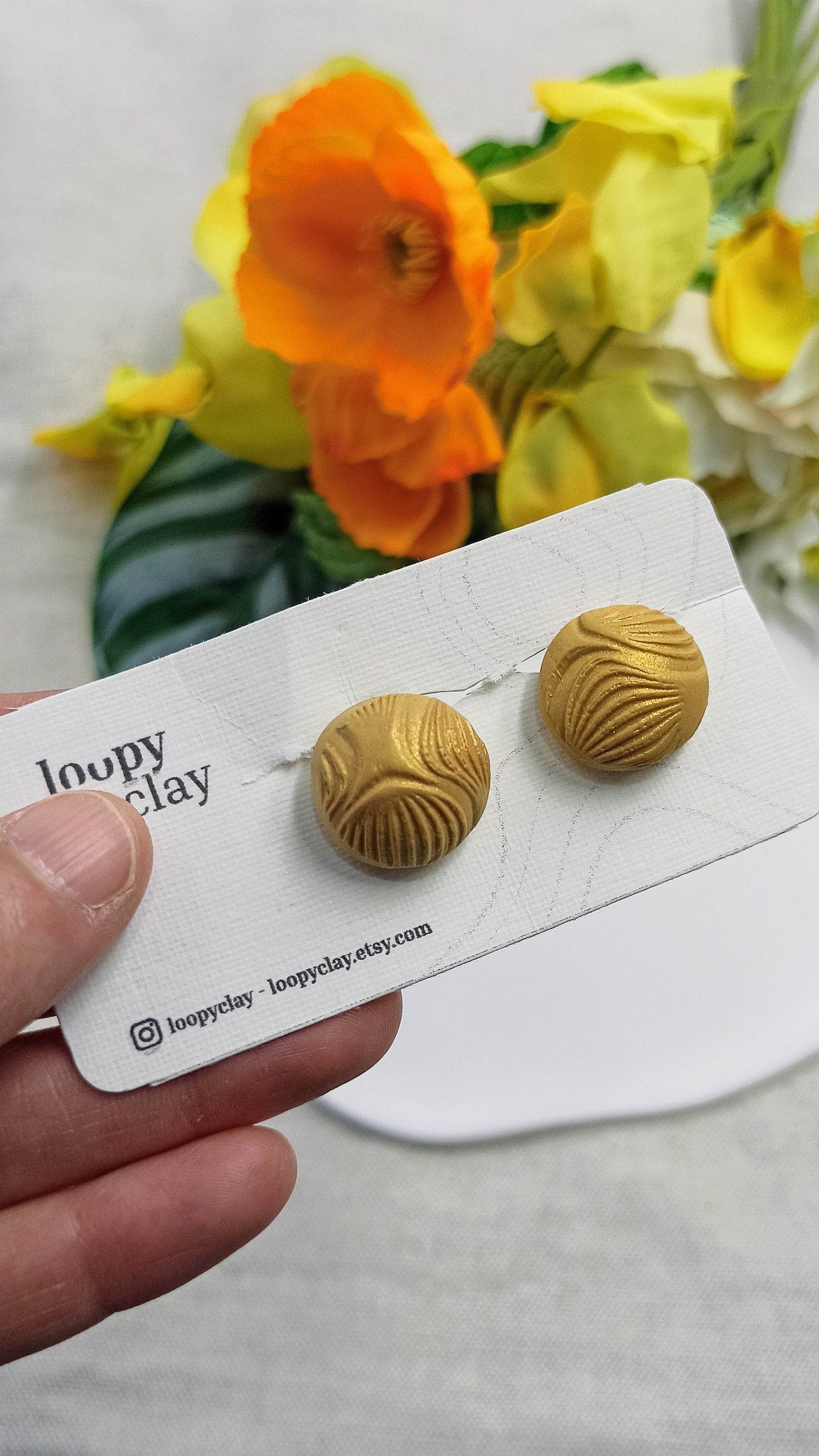 Orecchini a Clip bombati effetto perlato - Loopy Clay