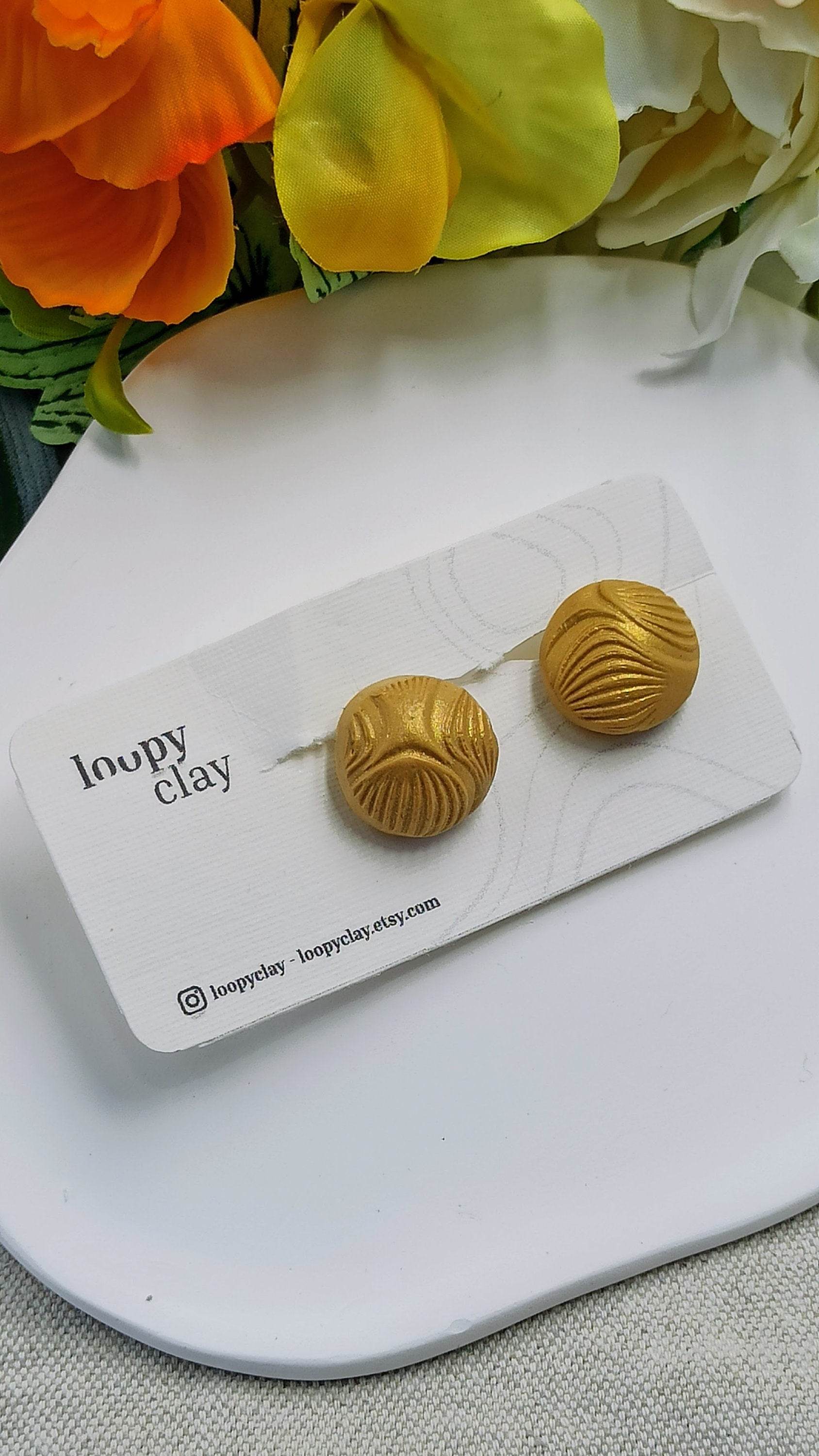 Orecchini a Clip bombati effetto perlato - Loopy Clay