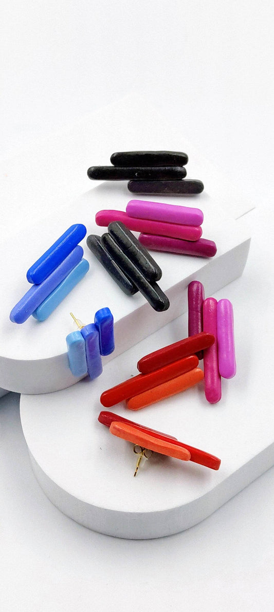 Orecchini Moderni Lineari - Loopy Clay