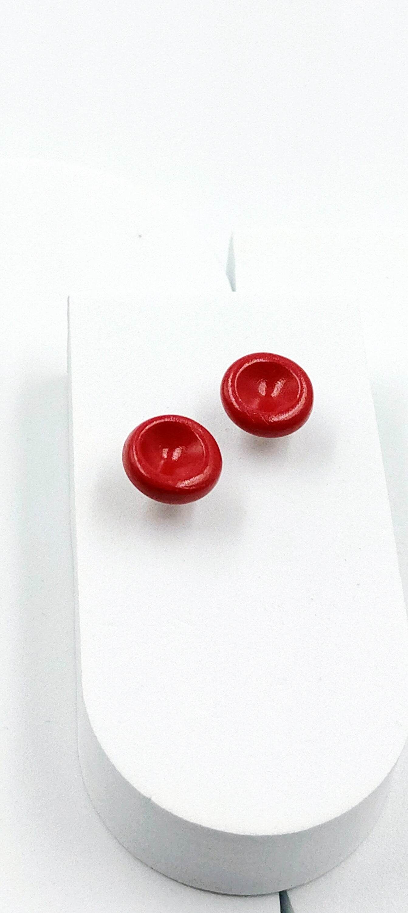 Orecchini a bottone dots, caldi - Loopy Clay