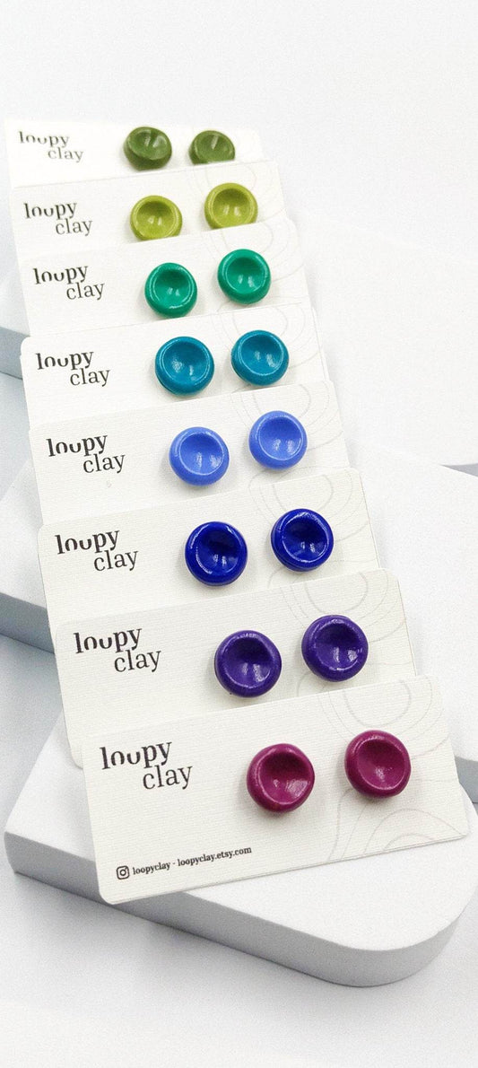 Orecchini a bottone dots - Loopy Clay
