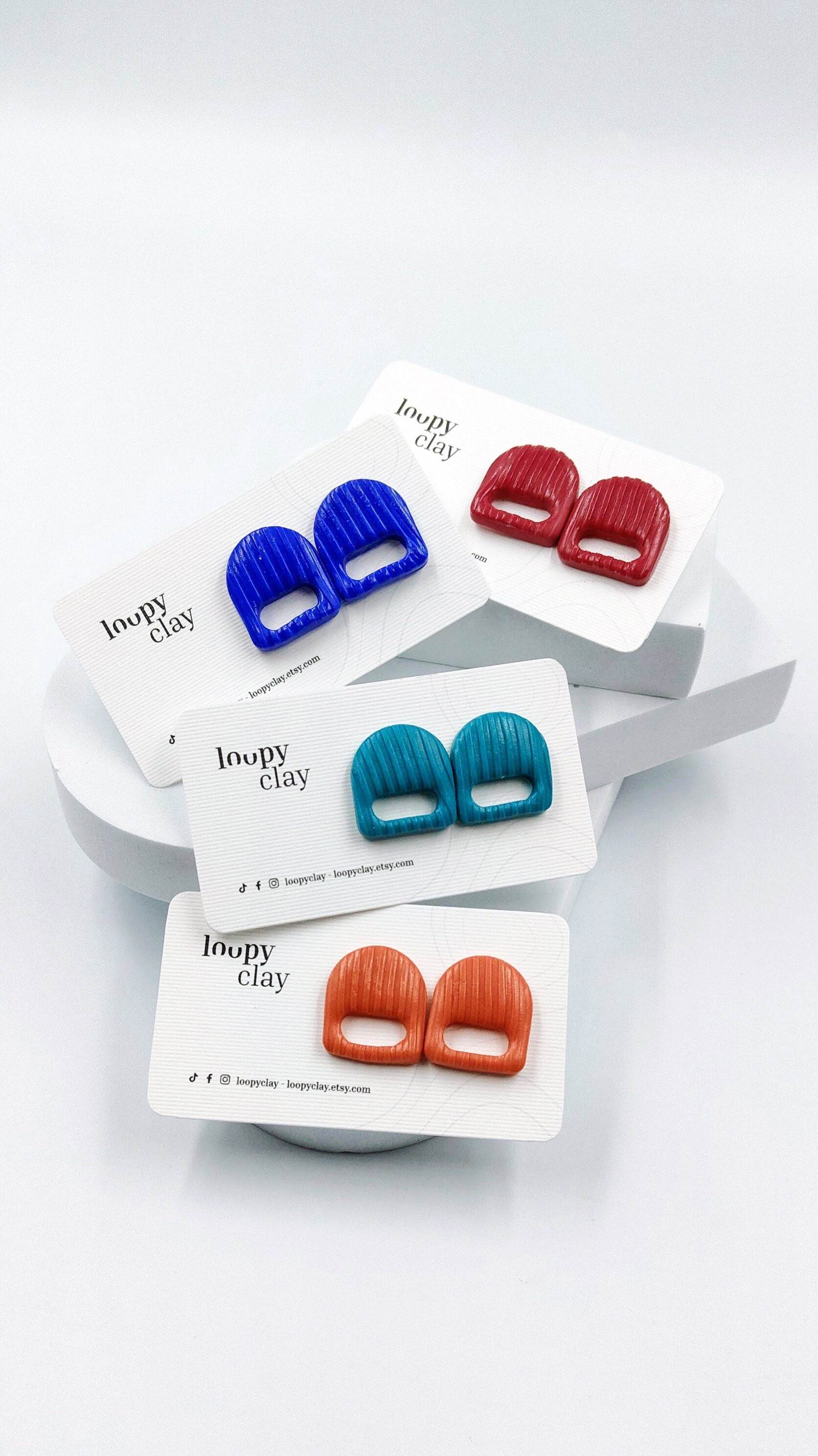 Orecchini Lineari linguetta - Loopy Clay