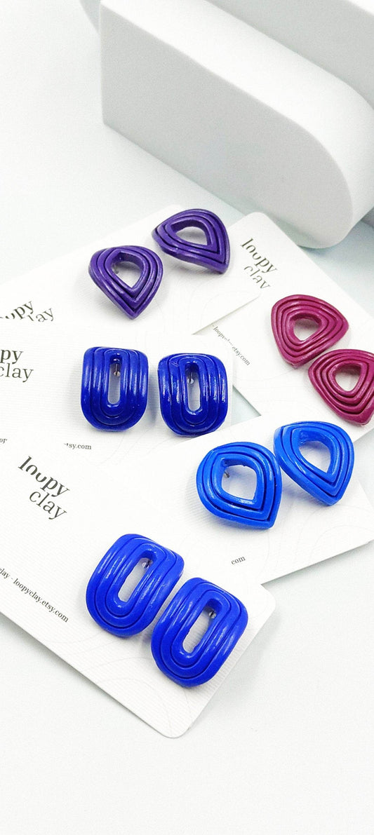 Orecchini moderni Huggies Fluo - Loopy Clay