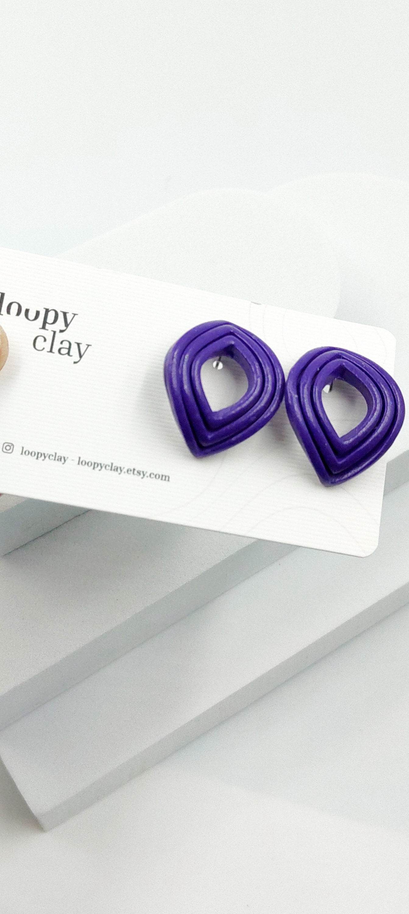 Orecchini moderni Huggies Fluo - Loopy Clay