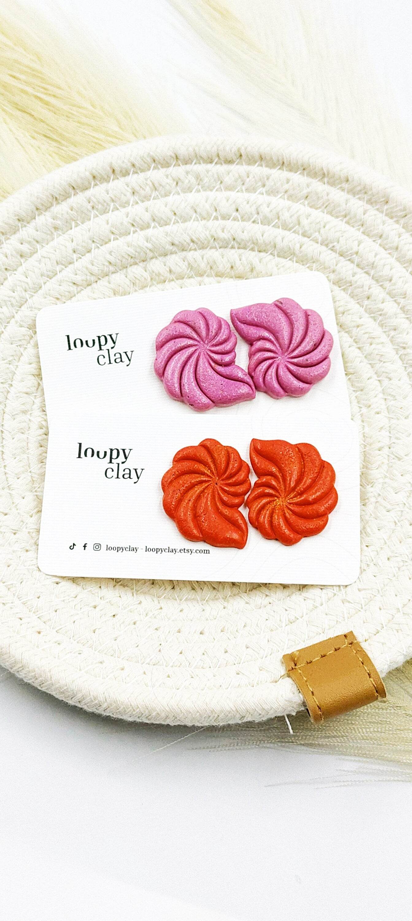 Orecchini Conchiglia a Clip, leggeri pratici e minimal chic - Loopy Clay