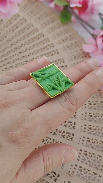 Anello Bamboo Forest Cameo Square | I Love Japan