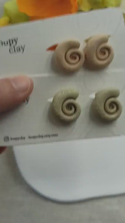 Orecchini Conchiglia Artigianali - Orecchini a Bottone con perno a clip - Un Tocco di Mare e Raffinatezza per Ogni Look senza compromessi