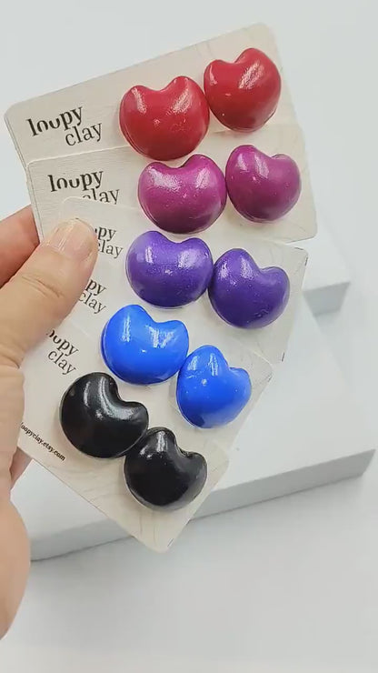 Orecchini Grandi a bottone:  Un Tocco di Colore e Minimalismo per il Tuo Look. 5 differenti tonalità uniche. Stile pop. Design minimal