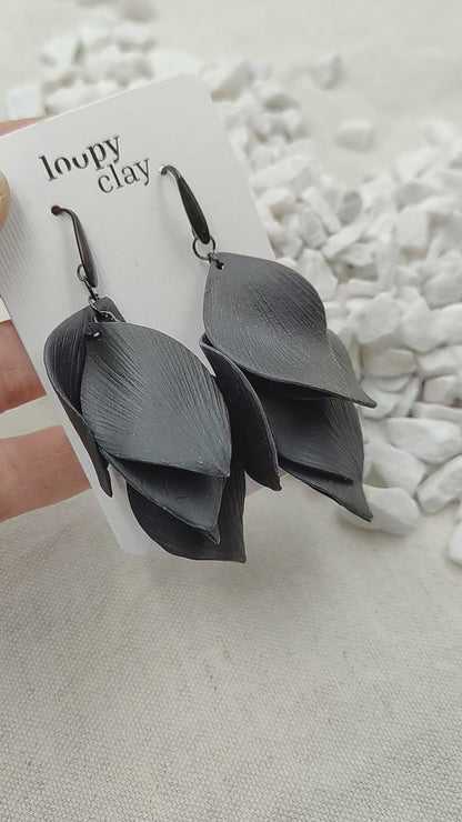 "Earrings "Night Petals" | Dark-Chic Elegance