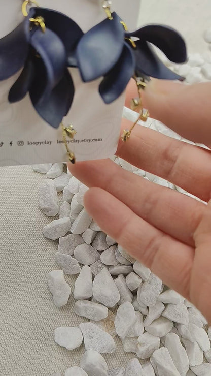 Earrings "Starry Enchantment" | Midnight Blue and Glimmers of Light