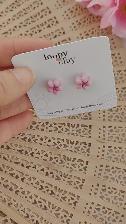 Earrings Sakura "Point Light" (Single Button) | I Love Japan Collection
