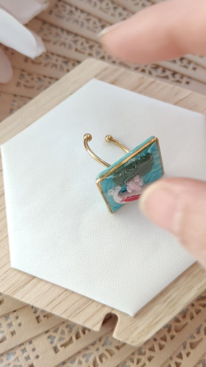 Anello Quadrato Koi "Shikaku no Un" (Fortuna Quadrata)