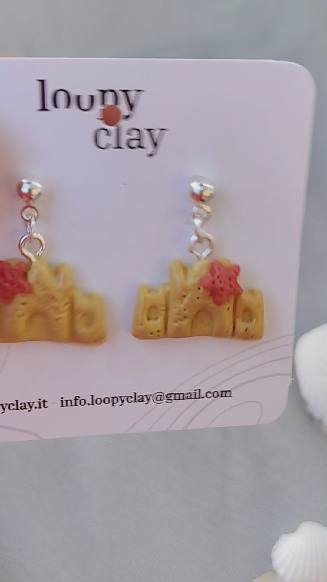 Orecchini mare artigianali – orecchini castello di sabbia con stella marina - summer earrings pendenti castello di sabbia & stella marina.