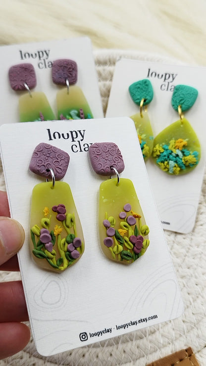 Abstract sea bottom earrings